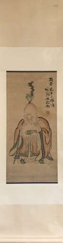 chinese vertical painting of figure by chen shaobo in modern times