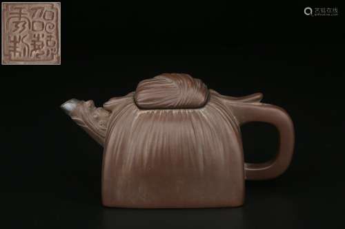 Backflow. Silver-clad Zisha Teapot,  Master Shao Yuxiu 's Style