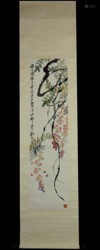 Vertical Painting :Flowers and Insects  by Qi Baishi