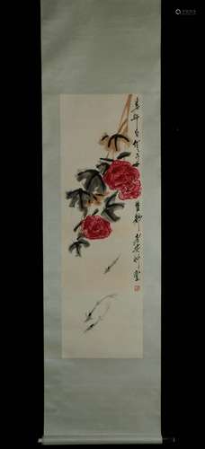 Vertical Painting :Flowers by Lou Shibai