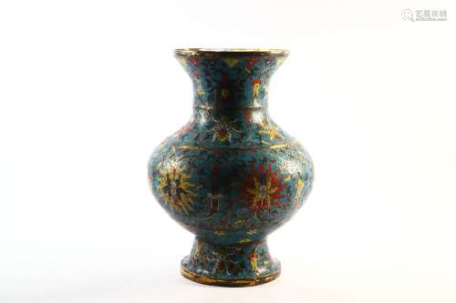 Copper Bodied Filigree Enamel Vase, Qing Dynasty