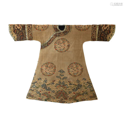 QING DYNASTY, CHINESE KESI DRAGON ROBE