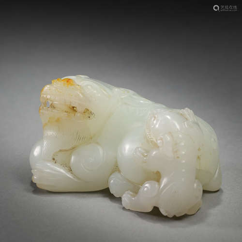 QING DYNASTY, CHINESE HETIAN JADE LION