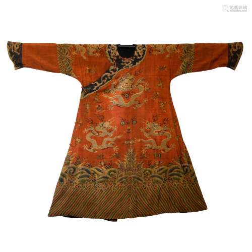 QING DYNASTY, CHINESE KESI DRAGON ROBE