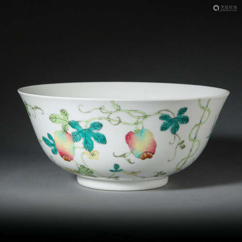 QING DYNASTY, CHINESE GUANGXU FAMILLE ROSE PORCELAIN BOWL