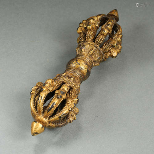 QING DYNASTY, CHINESE GILT BRONZE TALISMAN