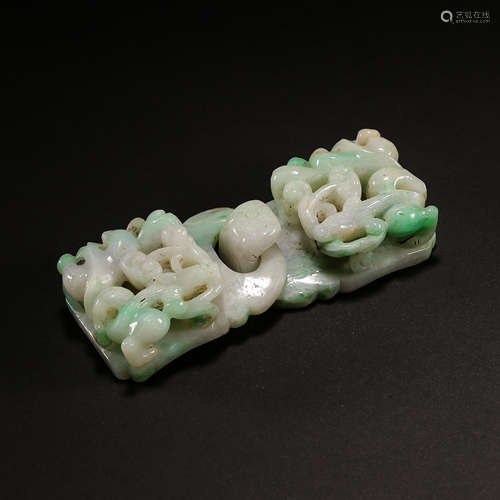 CHINESE QING DYNASTY JADE BELT BUCKLE