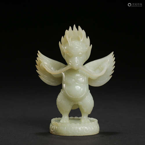 MING DYNASTY, CHINESE HETIAN JADE BIRD