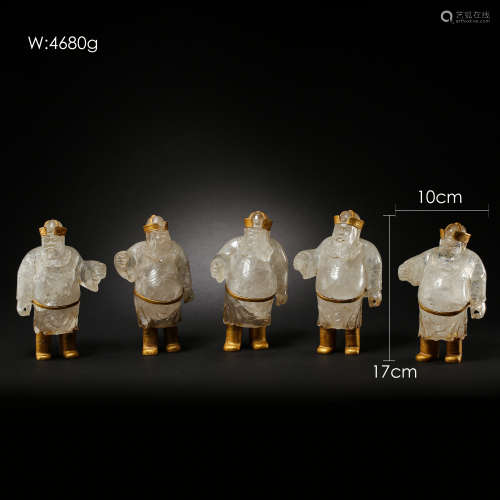 LIAO DYNASTY, A GROUP OF CHINESE CRYSTAL HUMAN FIGURE