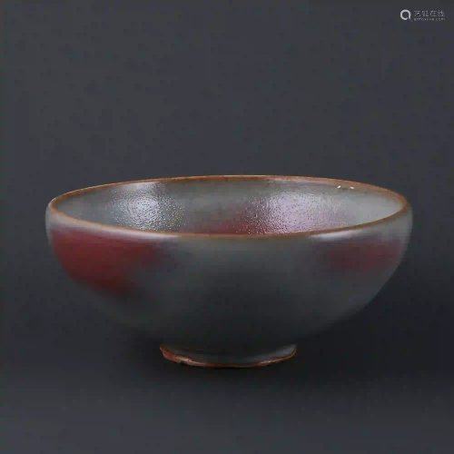 Jin Dynasty style Jun kiln gray celadon glaze red spot