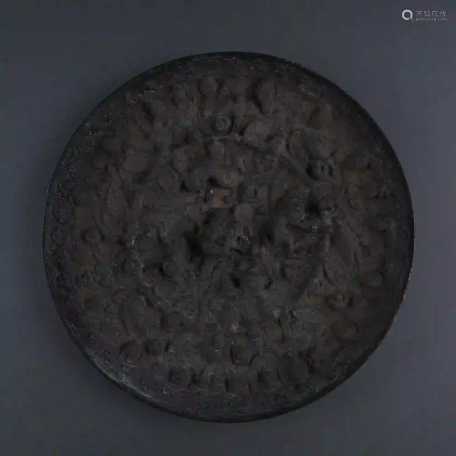 Tang Dynasty style Bronze Mirror with Sea Beast Grape