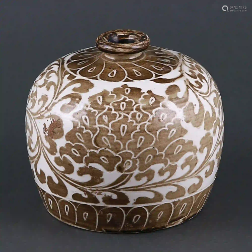 Song Dynasty style Ding Kiln White Glazed Brown Color
