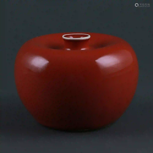 A red-glazed apple statue of Ji Qing Dynasty style