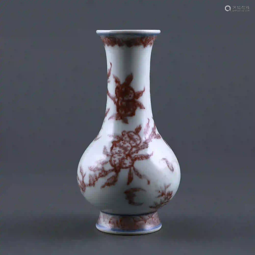 Qing Dynasty style A blue and white glaze red and