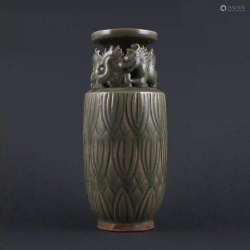 Song Dynasty style Yaozhou Kiln Celadon-glazed Carved
