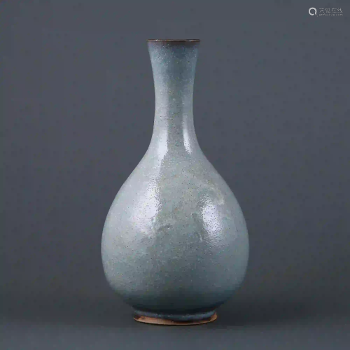 Jin Dynasty style Jun kiln gray celadon glaze long neck