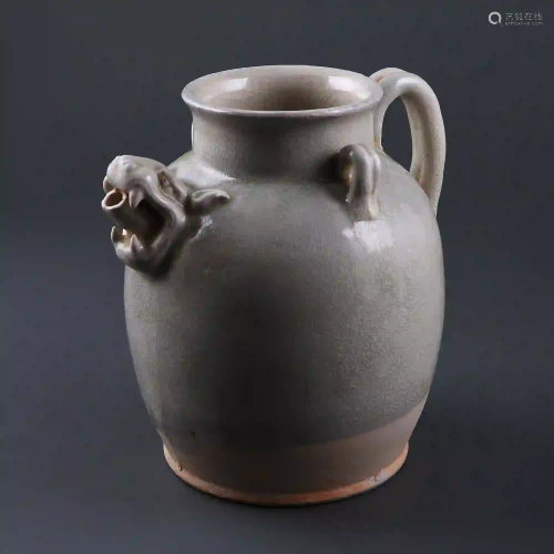 Sui Dynasty A Celadon-White Glazed Double-series Pot