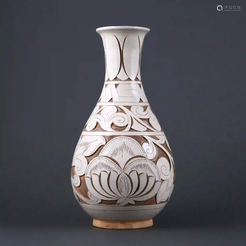 Song Dynasty style Cizhou Kiln White Glazed Flower