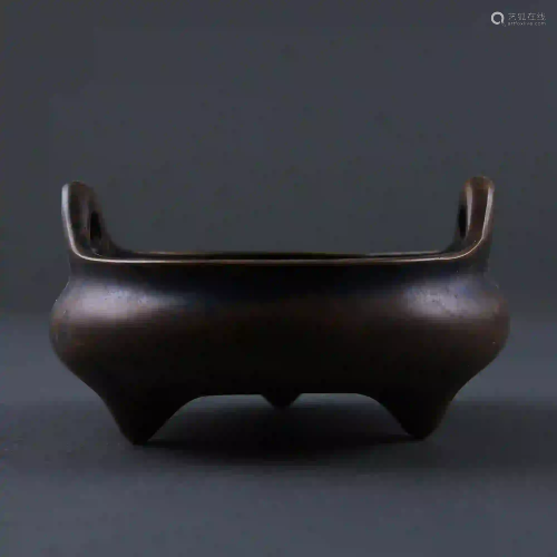 Qing Dynasty style Three-legged Bridge Ear Bronze Stove