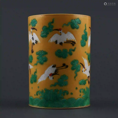 Qing Dynasty style Su Three-color Crane, Cloud and