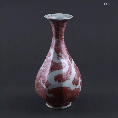 Ming dynasty red-glazed jade pot spring vase