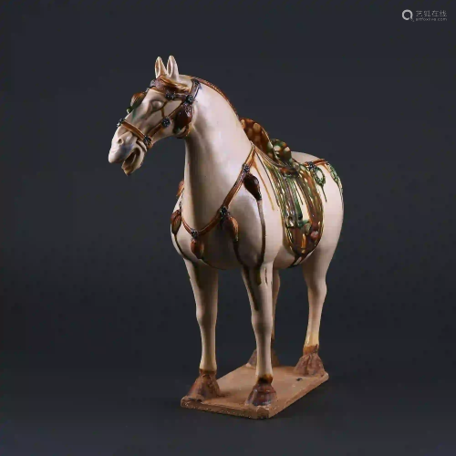 Tang Dynasty style Gongxian Kiln Three Color Horse