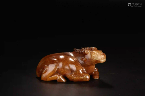 HETIAN JADE COW ORNAMENT