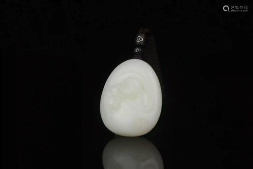 HETIAN JADE CARVED MAITREYA HANGING PIECE