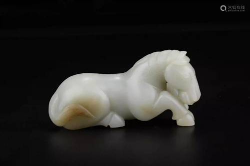 HETIAN WHITE JADE HORSE ORNAMENT