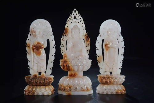 ANCIENT JADE BUDDHA ORNAMENT IN SET