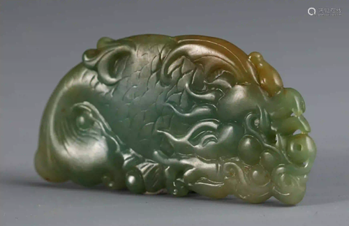 JADEITE FISH PATTERN ORNAMENT