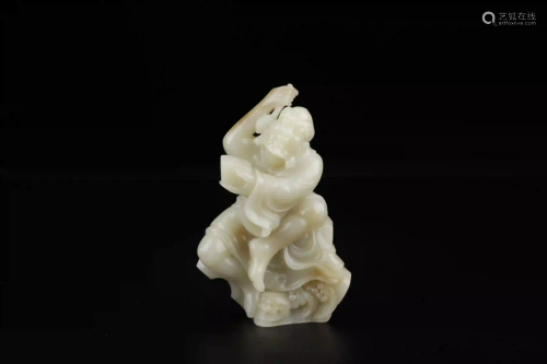 HETIAN WHITE JADE ARHAT BUDDHA