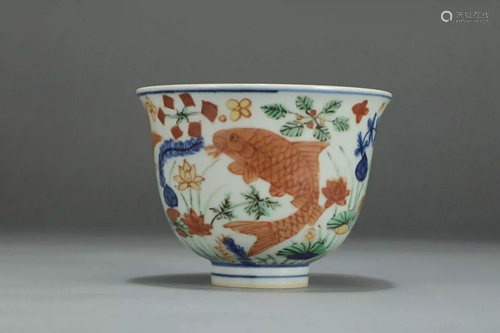 JIAJING MARK WUCAI SEAWEED PATTERN CUP