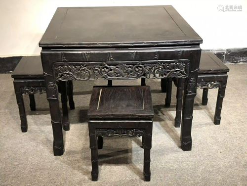 ZITAN WOOD BAMBOO-JOINT BA'XIAN TABLE