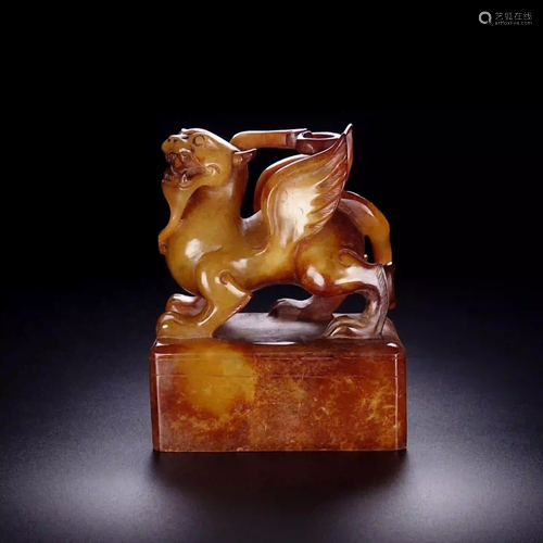 HETIAN JADE BEAST SEAL