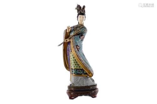 A 20TH CENTURY CHINESE CLOISONNE FIGURE