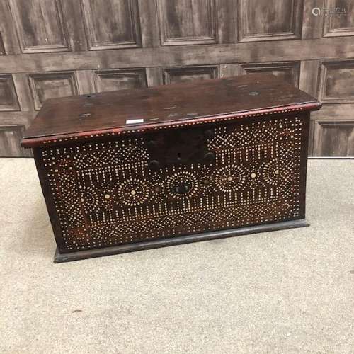 A MOORISH WOODEN OBLONG CHEST