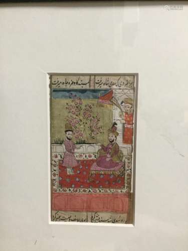 A LOT OF TWO 19TH CENTURY INDIAN SCHOOL MINIATURE PAINTINGS
