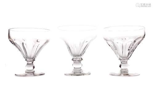 A COMPOSITE SET OF FIVE REGENCY GLASS RUMMERS