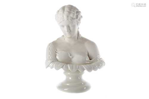 A BELLEEK BUST OF CLYTIE