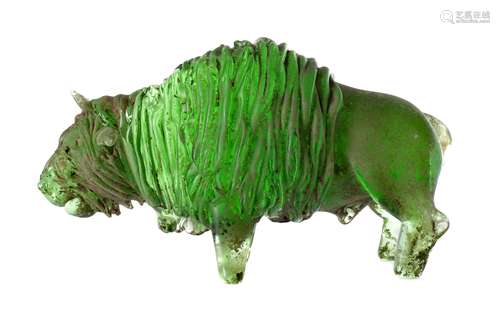 A MURANO GLASS SCULPTURE OF A BUFFALO