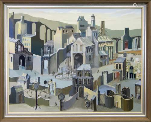 WINTER, 1983, GLASGOW, AN OIL BY EDWARD CHISNALL