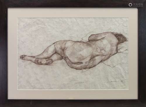 JACKIE LYING - POSTERIOR VIEW, A WORK BY REBECCA WESTGUARD