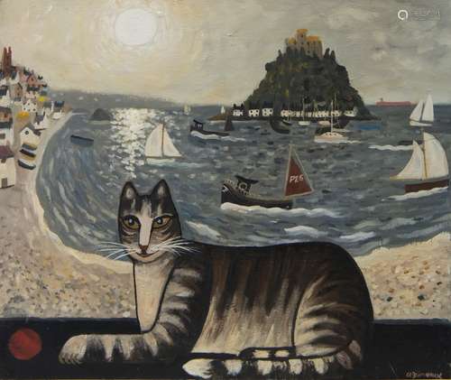 PLAYFUL IZZY AT PENZANCE, AN OIL BY ALAN FURNEAUX