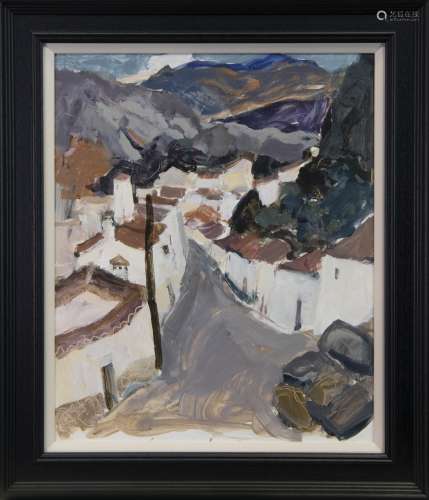 WHITE VILLAGE ANDALUCIA, AN OIL BY SHEILA MACMILLAN