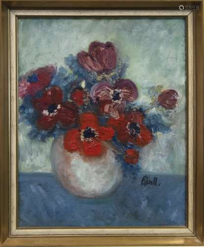 STILL LIFE FLOWERS IN A VASE, A BRITISH OIL