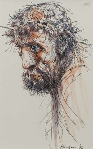 MAN OF SORROW, A MIXED MEDIA BY PETER HOWSON