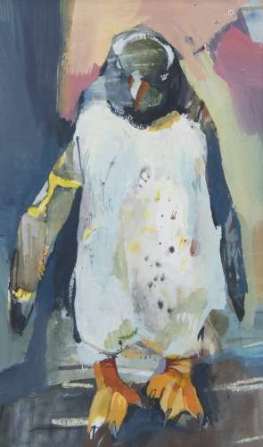 WEE PENGUIN, A GOUACHE BY CLAIRE HARKESS