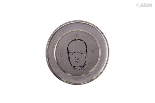 A WINSTON CHURCHILL CENTENARY SILVER PLATE