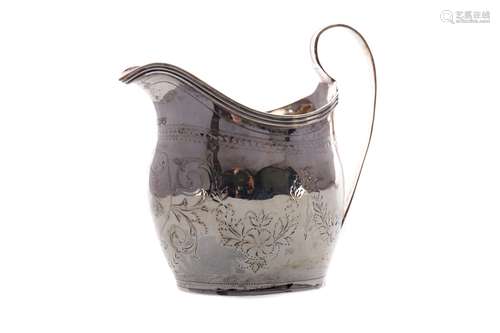 A GEORGE III SILVER CREAM JUG